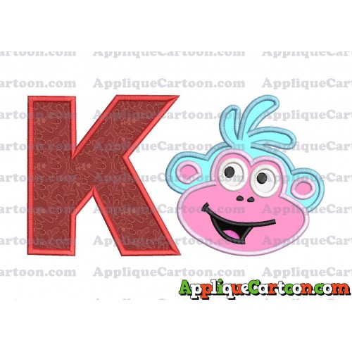 Boots Dora Applique Embroidery Design With Alphabet K