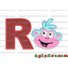 Boots Dora Applique Embroidery Design With Alphabet R