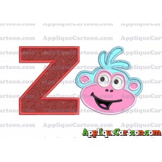 Boots Dora Applique Embroidery Design With Alphabet Z