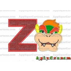 Bowser Head Super Mario Applique Embroidery Design With Alphabet Z