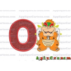 Bowser Super Mario Applique 01 Embroidery Design With Alphabet O