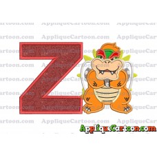 Bowser Super Mario Applique 01 Embroidery Design With Alphabet Z