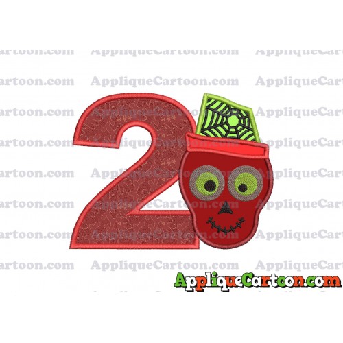 Boy Cute Skeleton Applique Embroidery Design Birthday Number 2