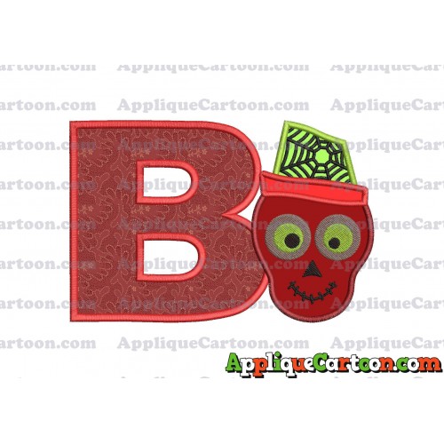Boy Cute Skeleton Applique Embroidery Design With Alphabet B