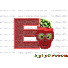 Boy Cute Skeleton Applique Embroidery Design With Alphabet E