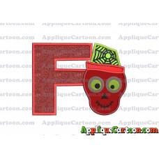 Boy Cute Skeleton Applique Embroidery Design With Alphabet F