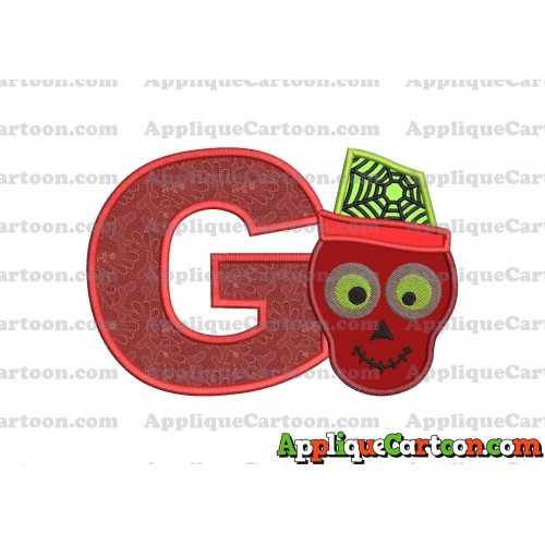 Boy Cute Skeleton Applique Embroidery Design With Alphabet G