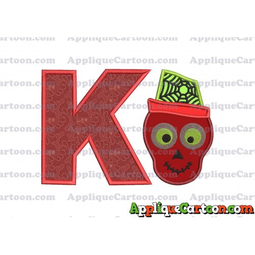 Boy Cute Skeleton Applique Embroidery Design With Alphabet K