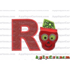 Boy Cute Skeleton Applique Embroidery Design With Alphabet R