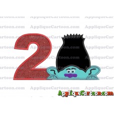 Branch Trolls Applique 01 Embroidery Design Birthday Number 2
