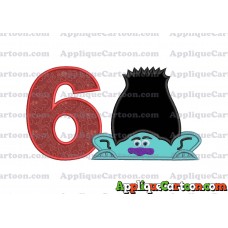 Branch Trolls Applique 01 Embroidery Design Birthday Number 6
