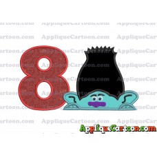 Branch Trolls Applique 01 Embroidery Design Birthday Number 8