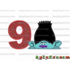 Branch Trolls Applique 01 Embroidery Design Birthday Number 9