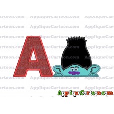 Branch Trolls Applique 01 Embroidery Design With Alphabet A