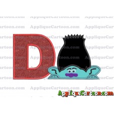 Branch Trolls Applique 01 Embroidery Design With Alphabet D