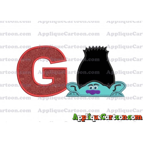 Branch Trolls Applique 01 Embroidery Design With Alphabet G