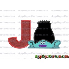 Branch Trolls Applique 01 Embroidery Design With Alphabet J
