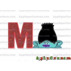 Branch Trolls Applique 01 Embroidery Design With Alphabet M