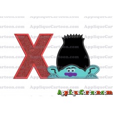Branch Trolls Applique 01 Embroidery Design With Alphabet X