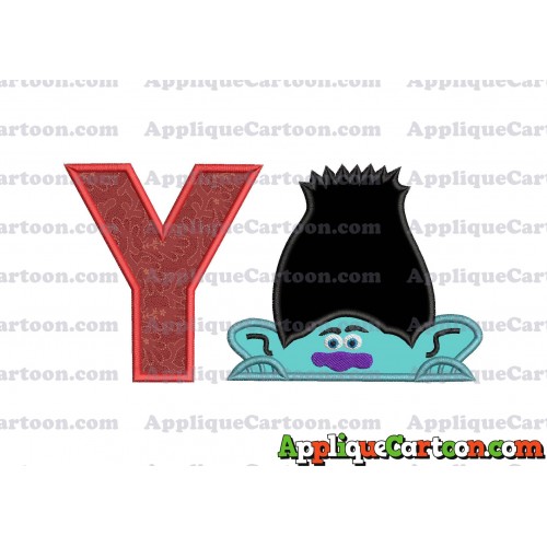 Branch Trolls Applique 01 Embroidery Design With Alphabet Y