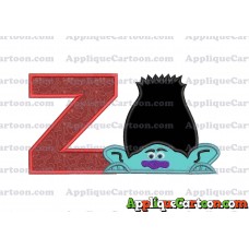 Branch Trolls Applique 01 Embroidery Design With Alphabet Z