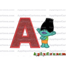 Branch Trolls Applique 02 Embroidery Design With Alphabet A