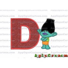 Branch Trolls Applique 02 Embroidery Design With Alphabet D