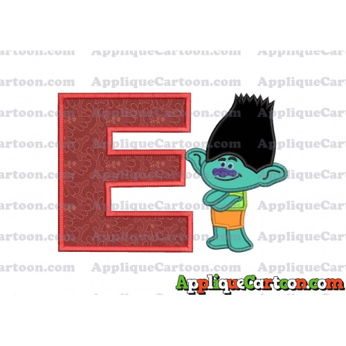 Branch Trolls Applique 02 Embroidery Design With Alphabet E
