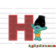 Branch Trolls Applique 02 Embroidery Design With Alphabet H