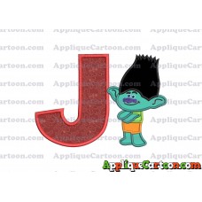 Branch Trolls Applique 02 Embroidery Design With Alphabet J