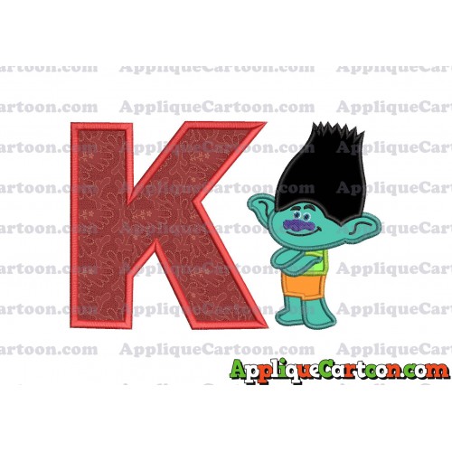 Branch Trolls Applique 02 Embroidery Design With Alphabet K