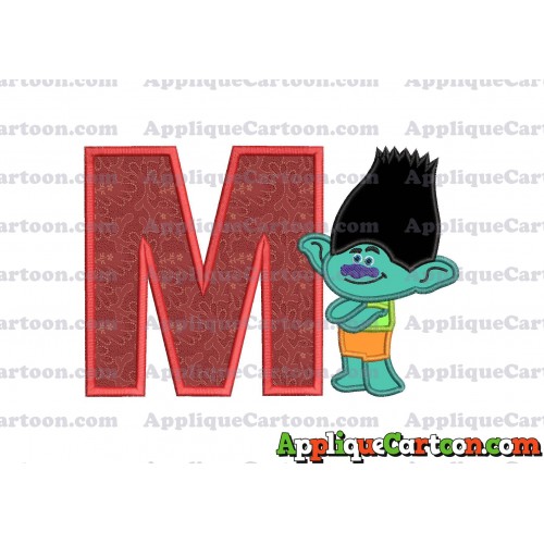 Branch Trolls Applique 02 Embroidery Design With Alphabet M