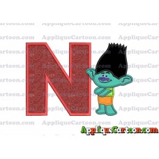 Branch Trolls Applique 02 Embroidery Design With Alphabet N
