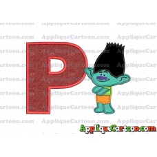 Branch Trolls Applique 02 Embroidery Design With Alphabet P