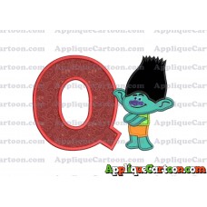 Branch Trolls Applique 02 Embroidery Design With Alphabet Q