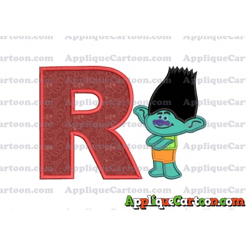 Branch Trolls Applique 02 Embroidery Design With Alphabet R