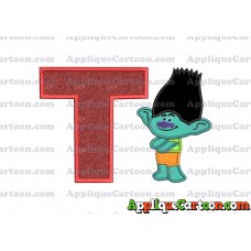 Branch Trolls Applique 02 Embroidery Design With Alphabet T