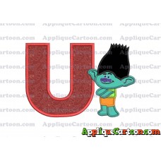 Branch Trolls Applique 02 Embroidery Design With Alphabet U
