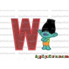 Branch Trolls Applique 02 Embroidery Design With Alphabet W