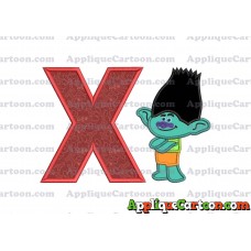 Branch Trolls Applique 02 Embroidery Design With Alphabet X