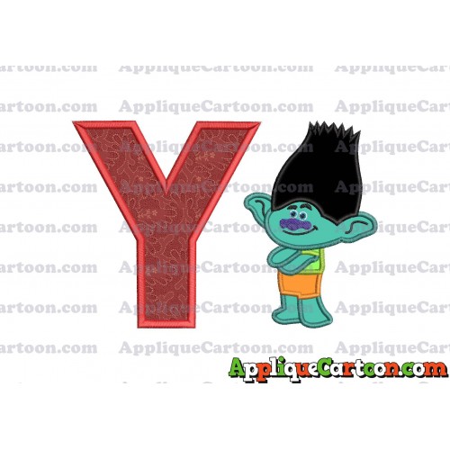 Branch Trolls Applique 02 Embroidery Design With Alphabet Y
