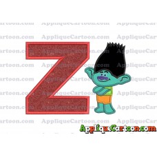 Branch Trolls Applique 02 Embroidery Design With Alphabet Z