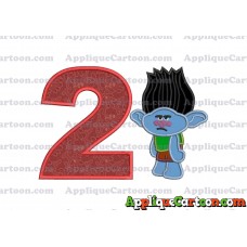 Branch Trolls Applique 03 Embroidery Design Birthday Number 2