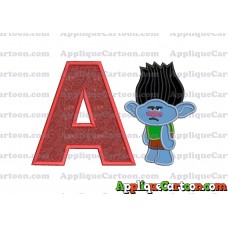 Branch Trolls Applique 03 Embroidery Design With Alphabet A