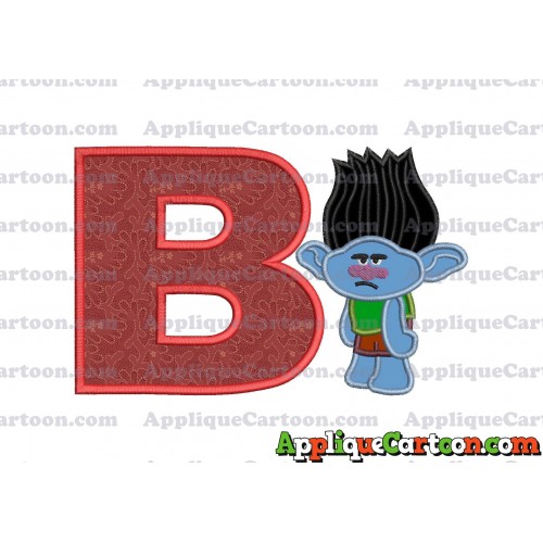 Branch Trolls Applique 03 Embroidery Design With Alphabet B