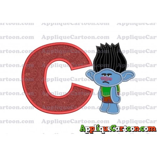 Branch Trolls Applique 03 Embroidery Design With Alphabet C
