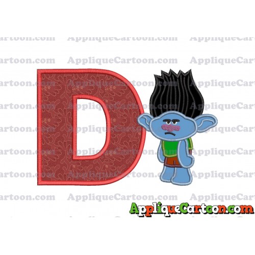 Branch Trolls Applique 03 Embroidery Design With Alphabet D