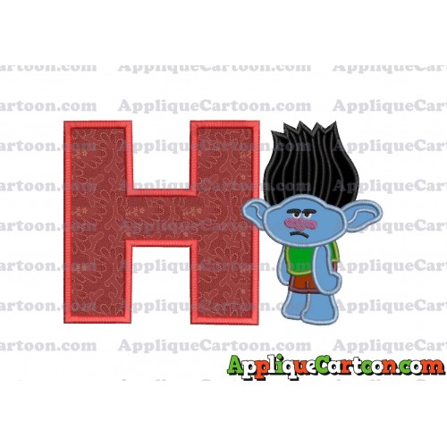 Branch Trolls Applique 03 Embroidery Design With Alphabet H