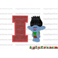 Branch Trolls Applique 03 Embroidery Design With Alphabet I