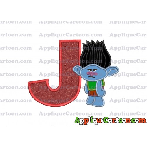 Branch Trolls Applique 03 Embroidery Design With Alphabet J